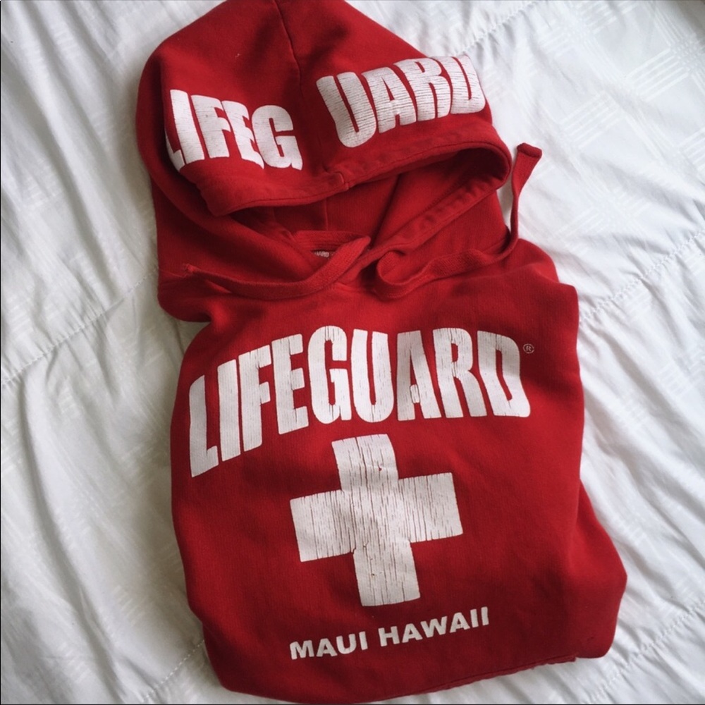 Red lifeguard hoodie
